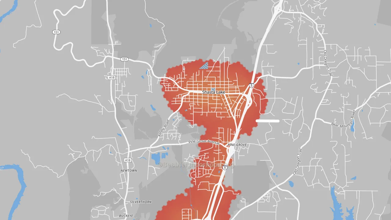 Transit Grade map of 96019, CA