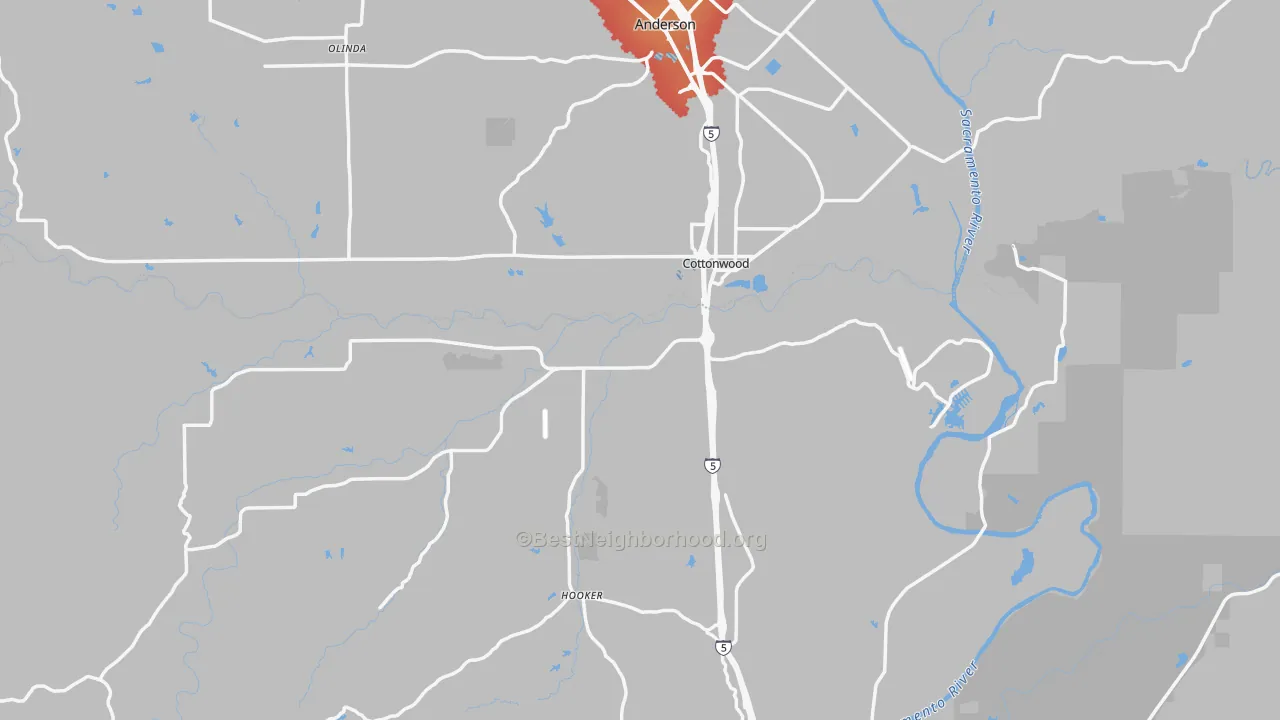 Transit Grade map of 96022, CA