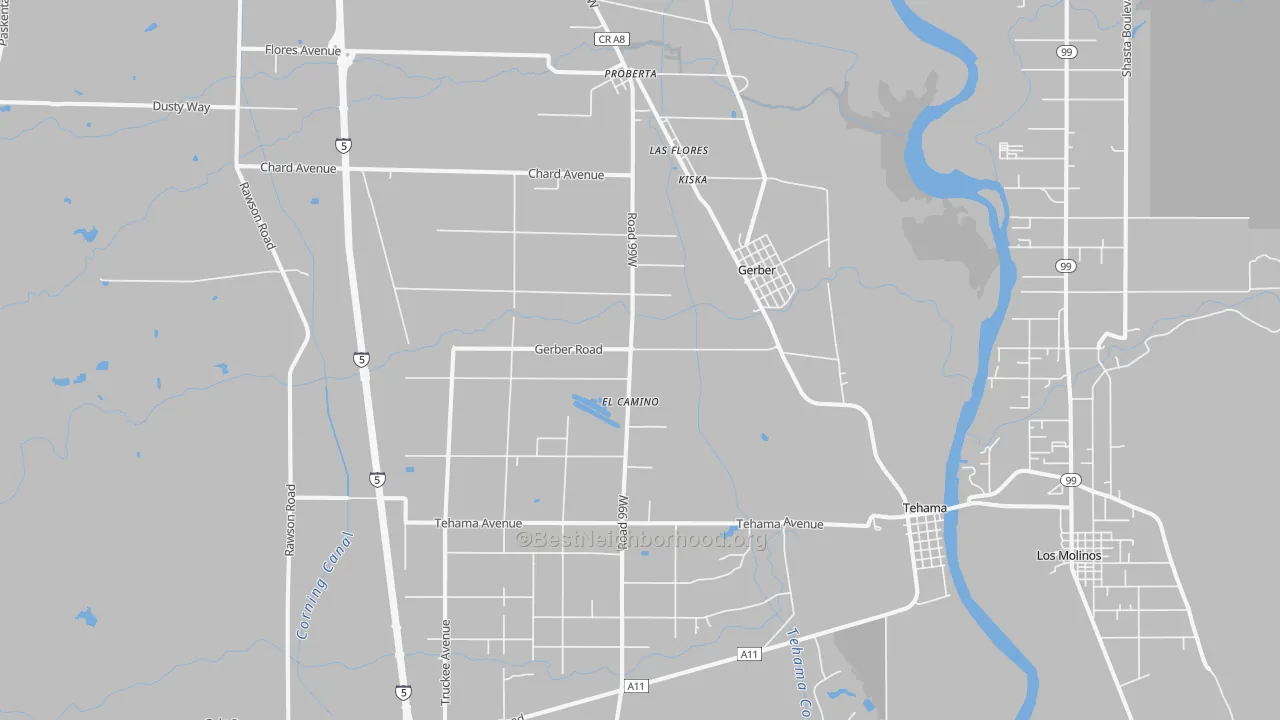 Transit Grade map of 96035, CA