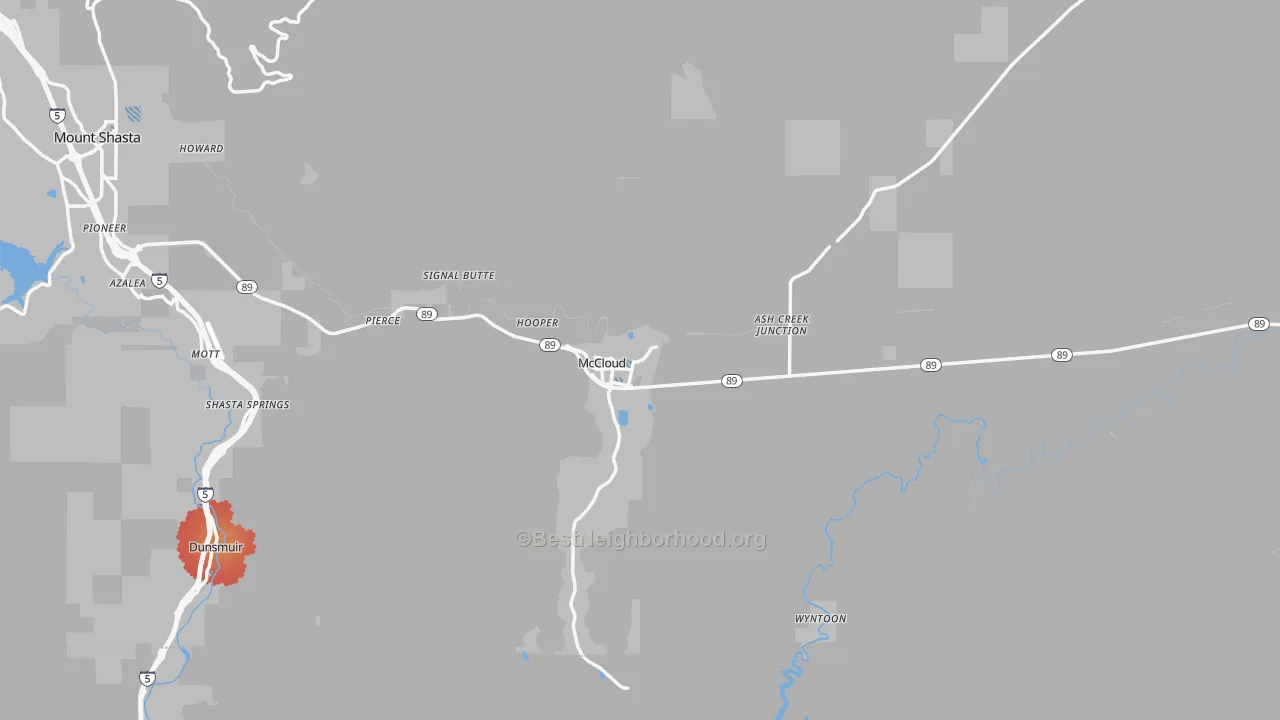 Transit Grade map of 96057, CA