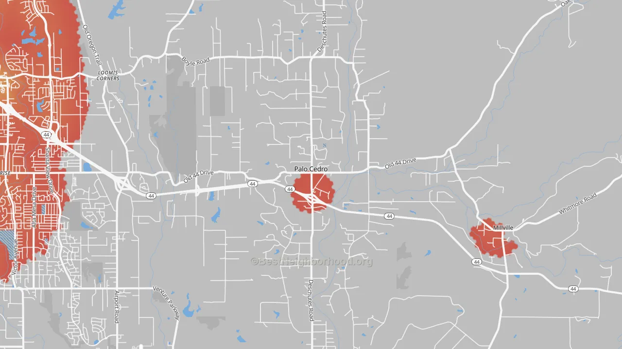 Transit Grade map of 96073, CA