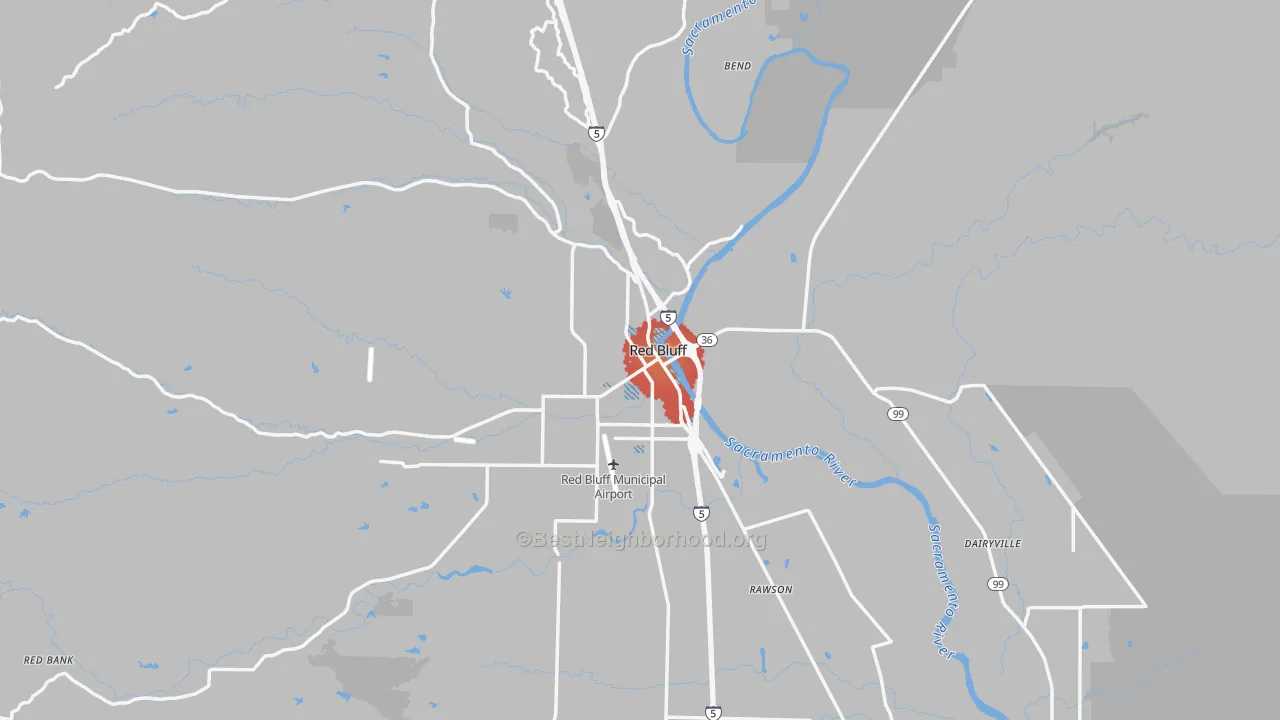 Transit Grade map of 96080, CA