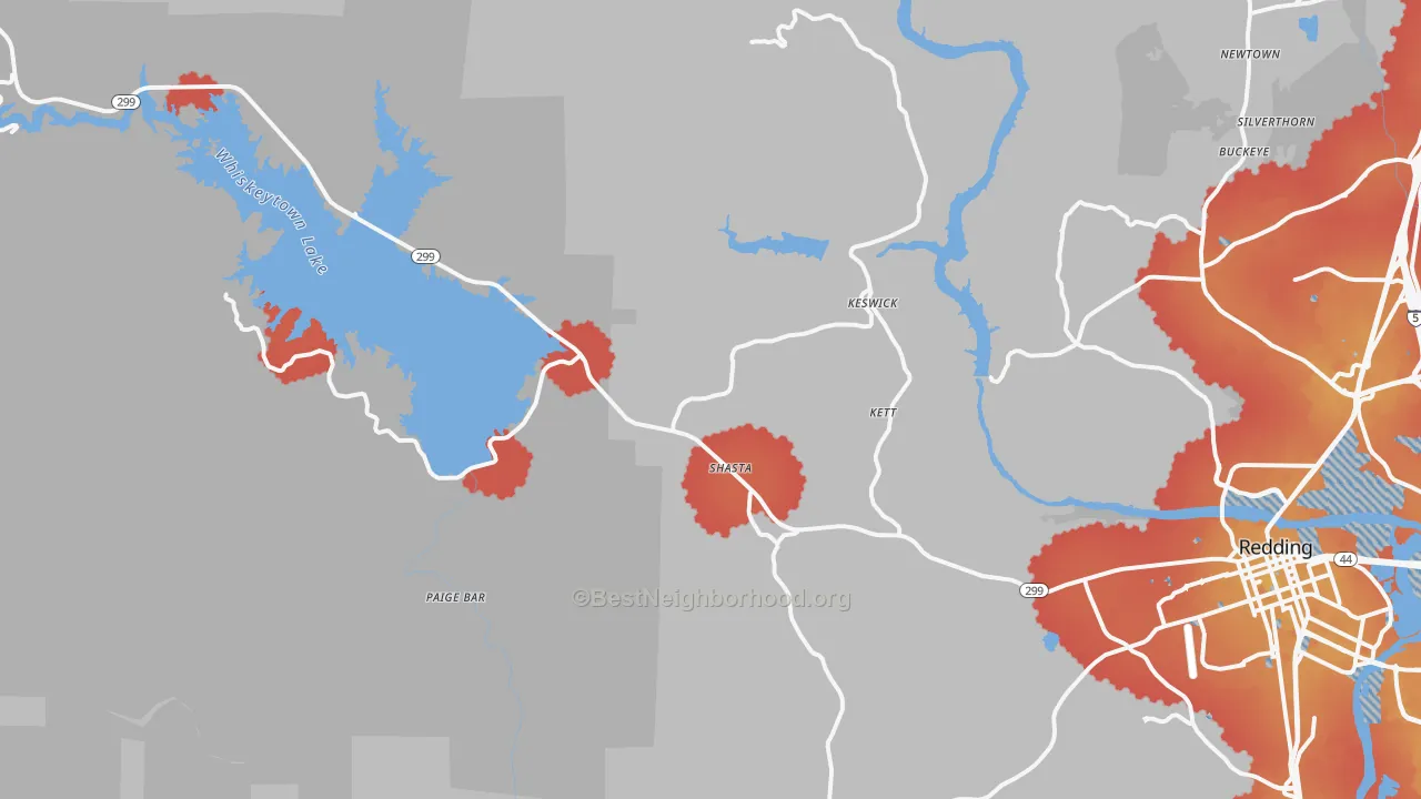 Transit Grade map of 96087, CA