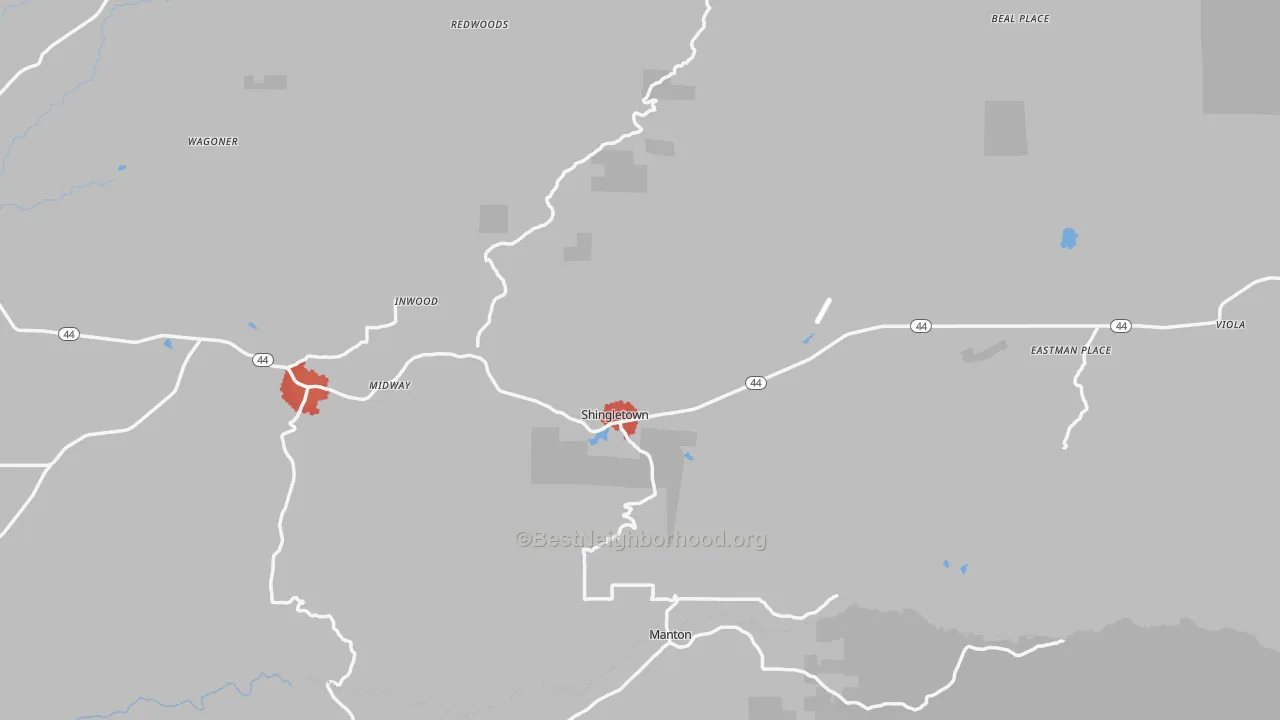Transit Grade map of 96088, CA