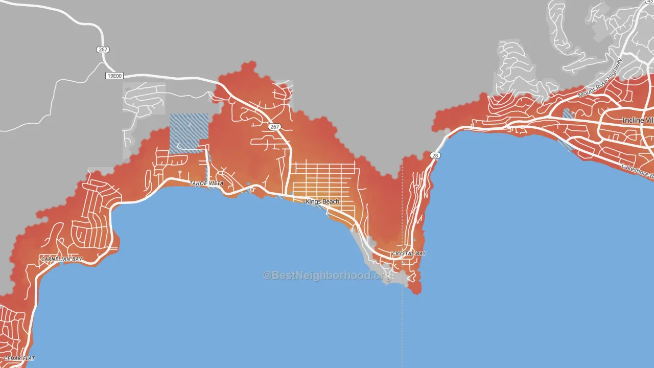 Transit Grade map of 96143, CA