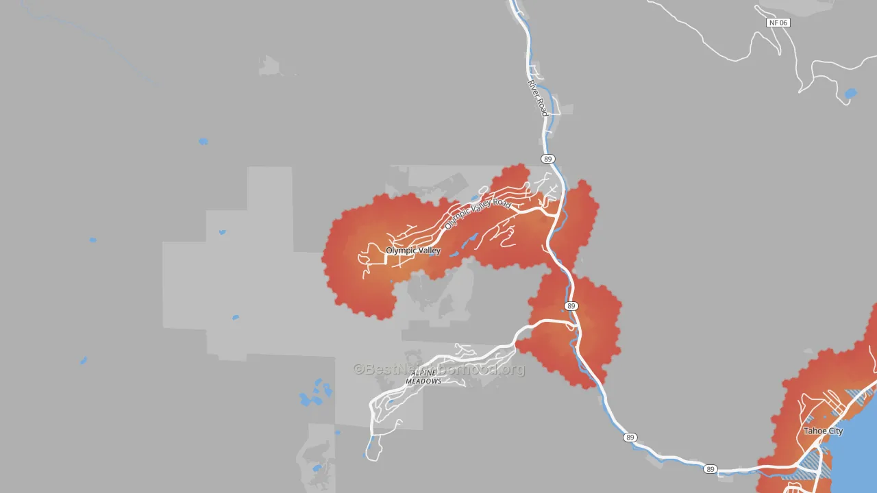 Transit Grade map of 96146, CA
