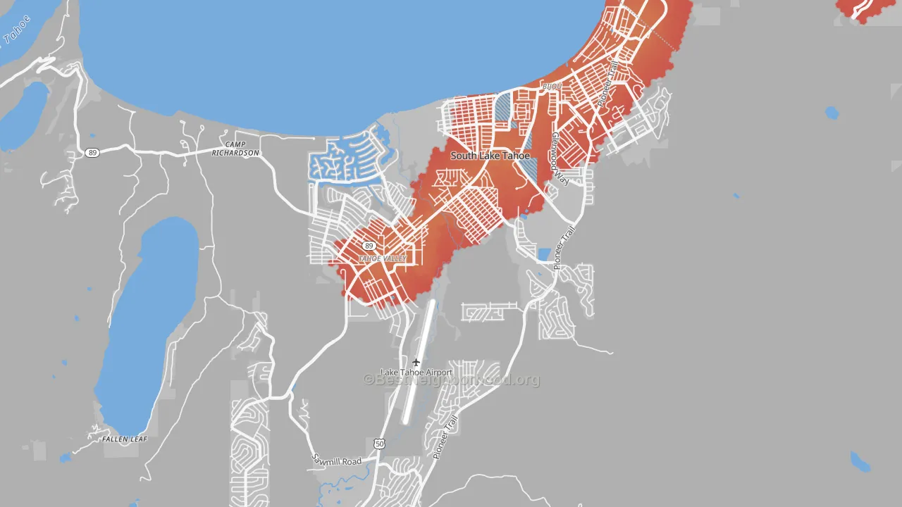 Transit Grade map of 96150, CA
