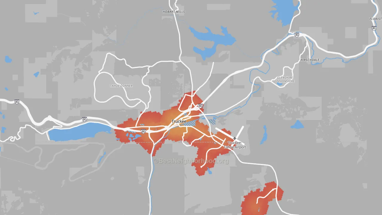 Transit Grade map of 96161, CA
