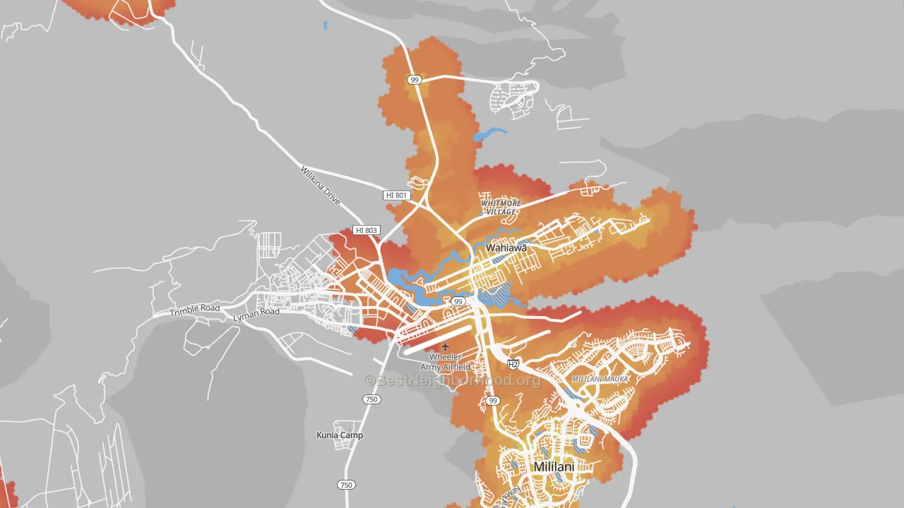 Transit Grade map of 96786, HI