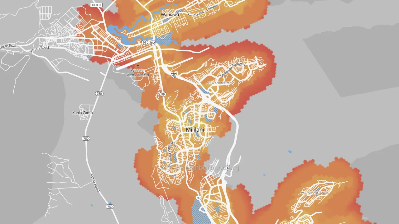 Transit Grade map of 96789, HI