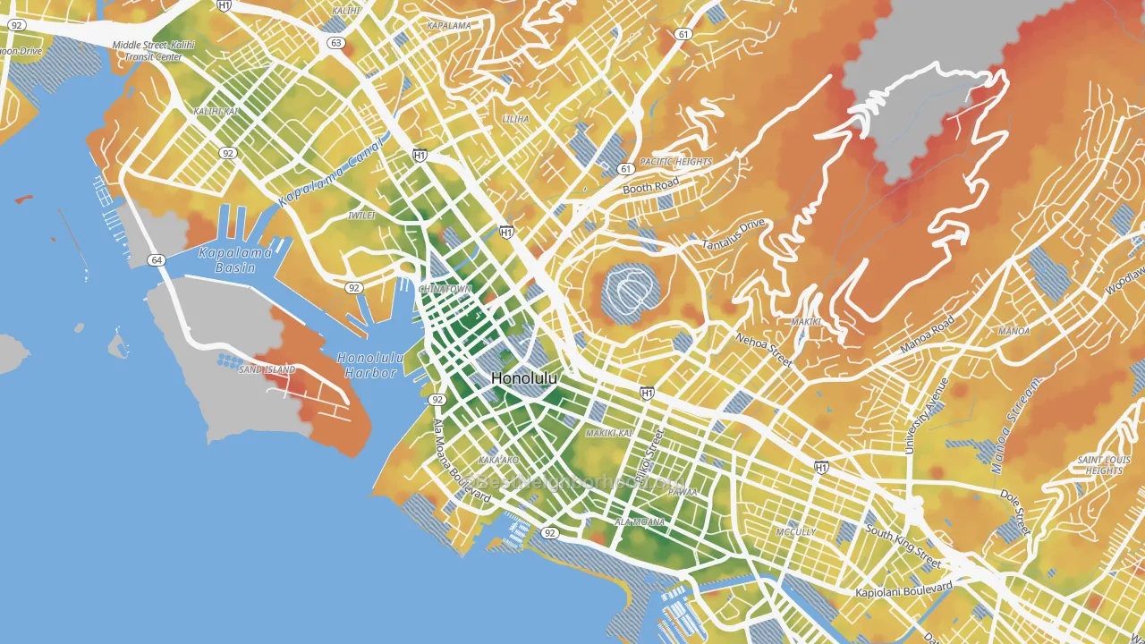 Transit Grade map of 96813, HI
