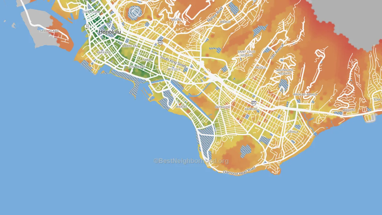 Transit Grade map of 96815, HI