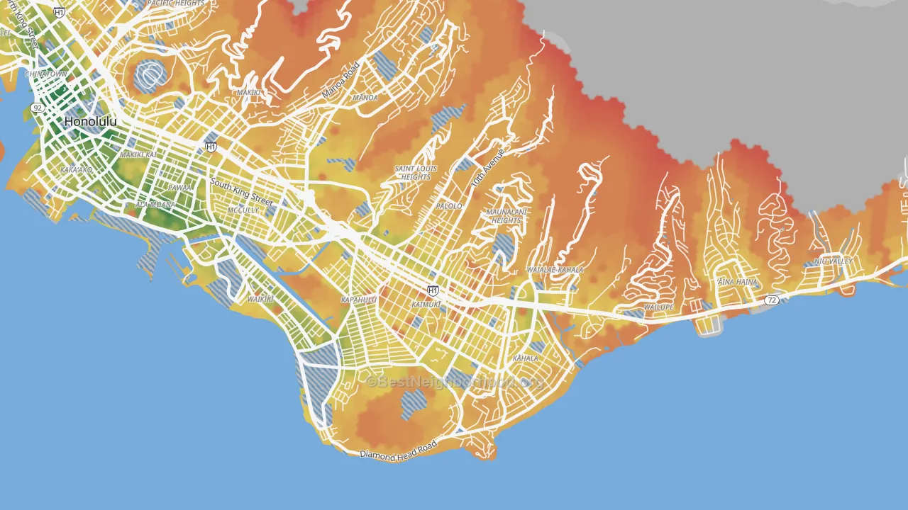 Transit Grade map of 96816, HI