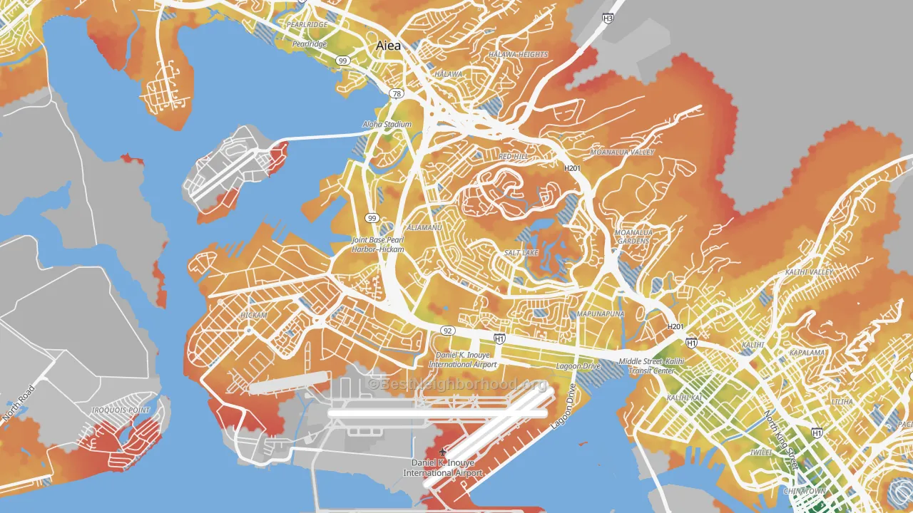 Transit Grade map of 96818, HI