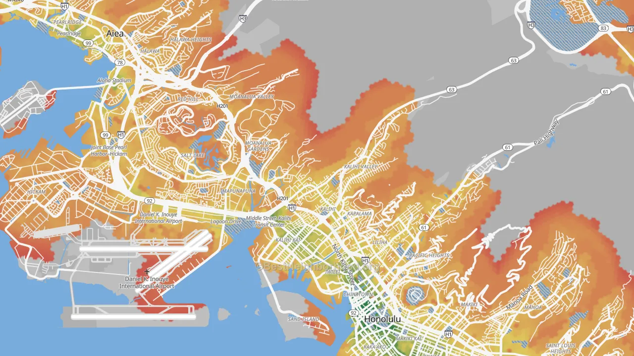 Transit Grade map of 96819, HI