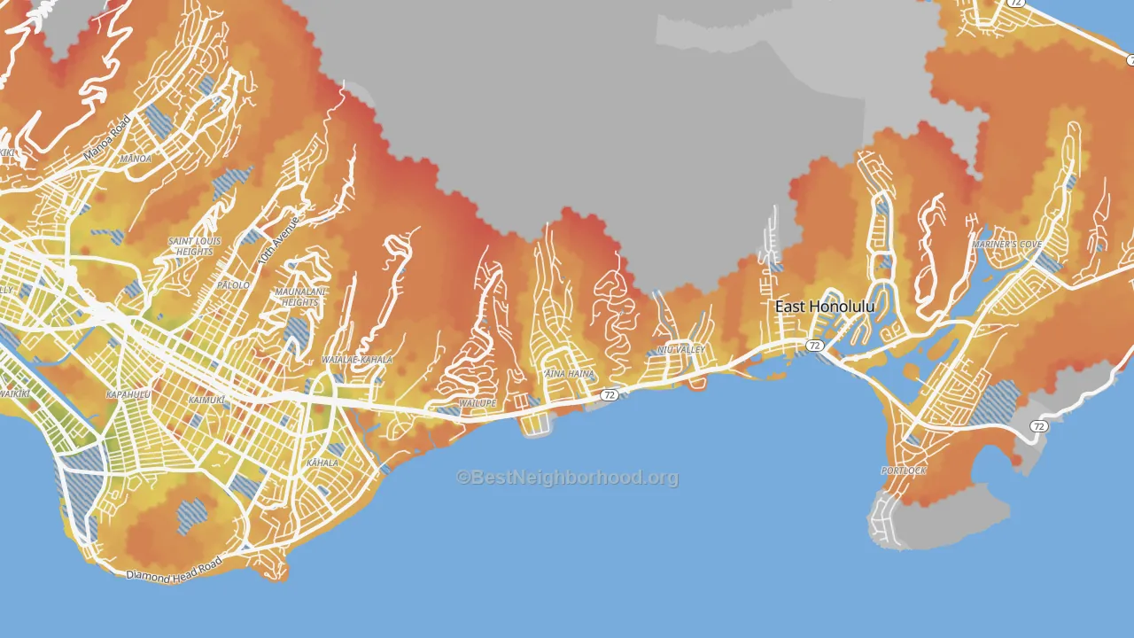 Transit Grade map of 96821, HI