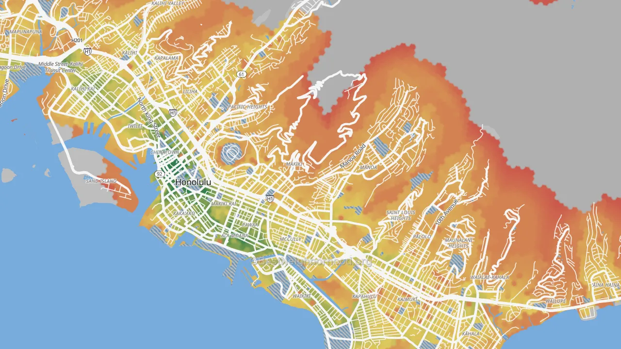 Transit Grade map of 96822, HI
