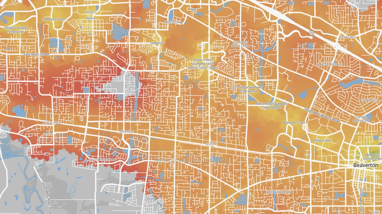 Transit Grade map of 97003, OR