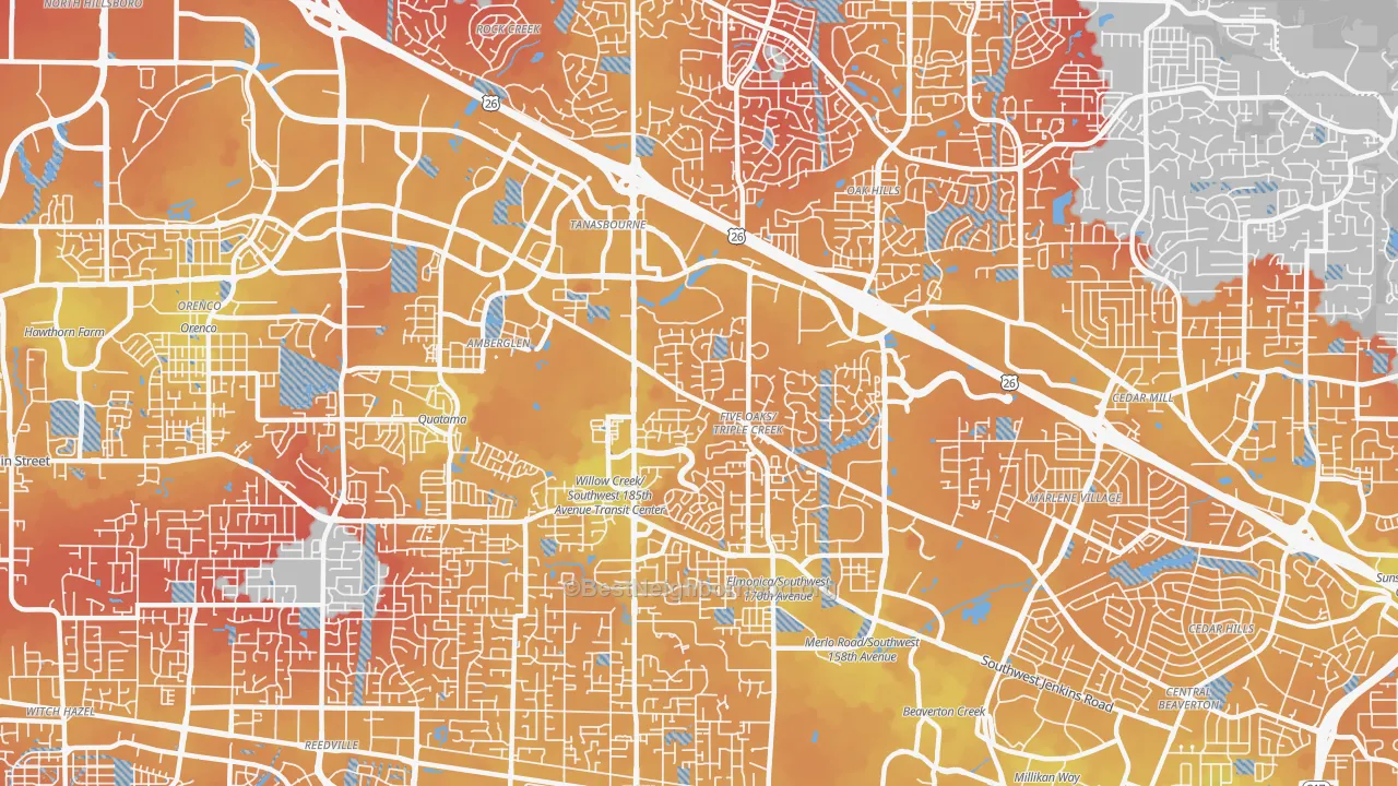 Transit Grade map of 97006, OR