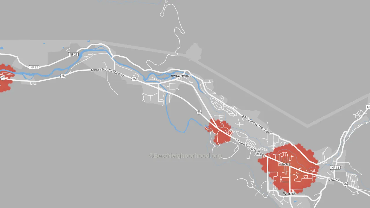 Transit Grade map of 97011, OR