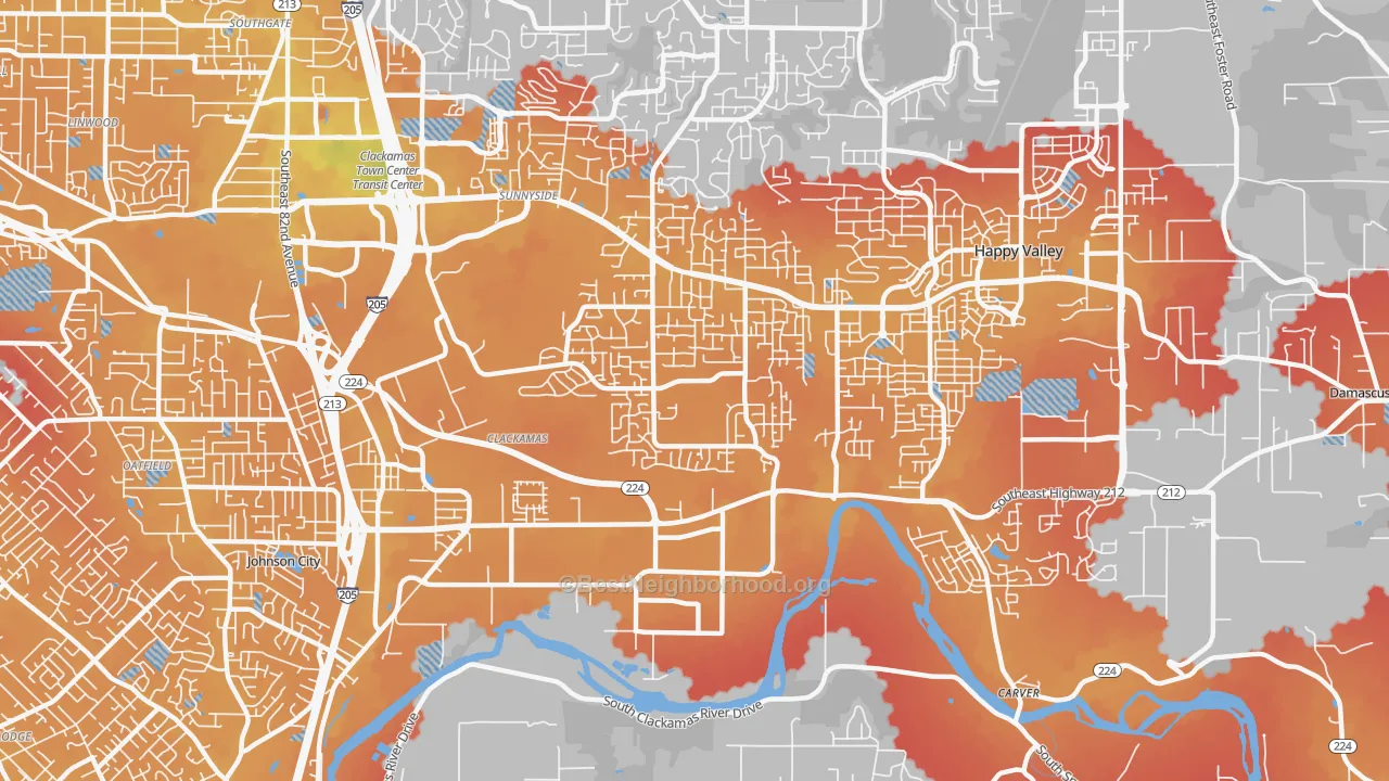 Transit Grade map of 97015, OR