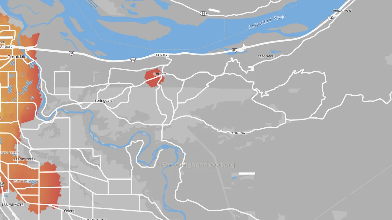 Transit Grade map of 97019, OR
