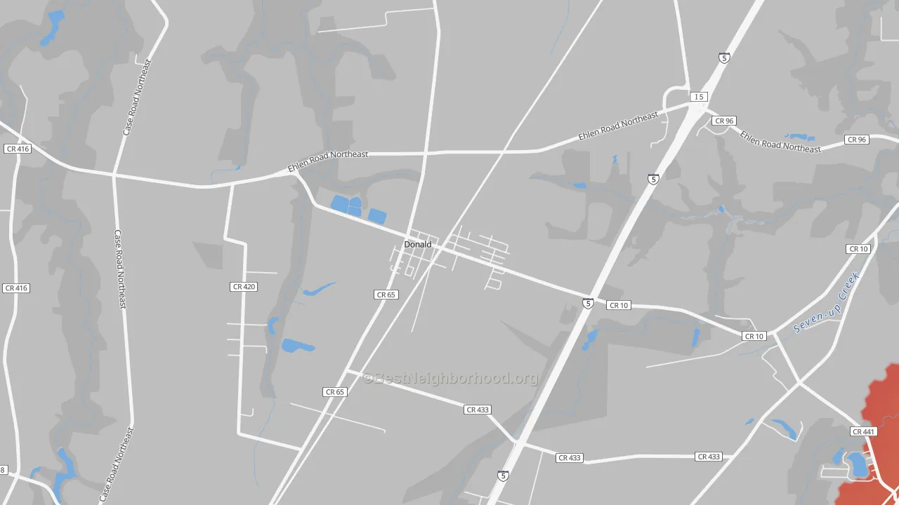 Transit Grade map of 97020, OR