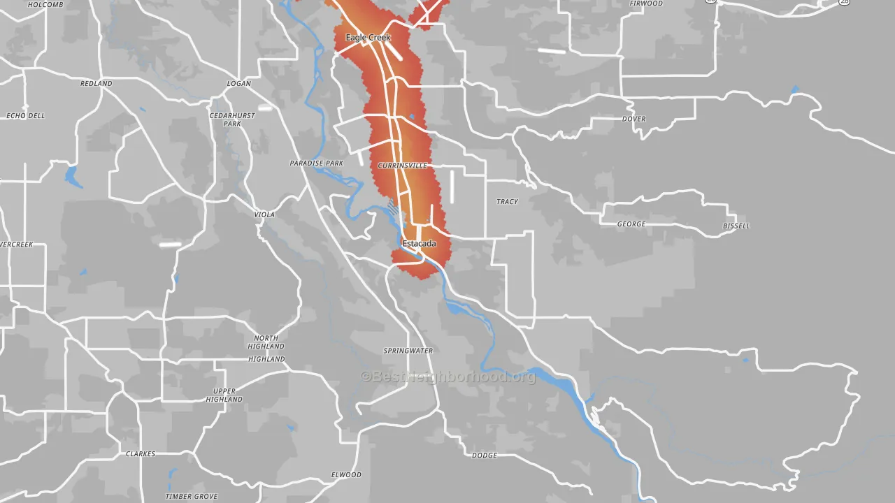 Transit Grade map of 97023, OR