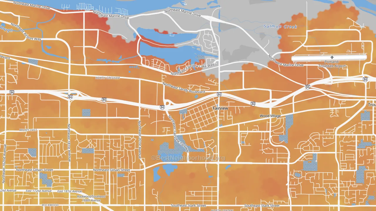 Transit Grade map of 97024, OR
