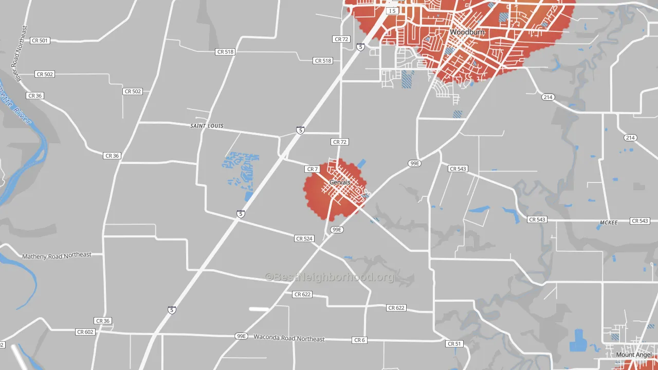 Transit Grade map of 97026, OR