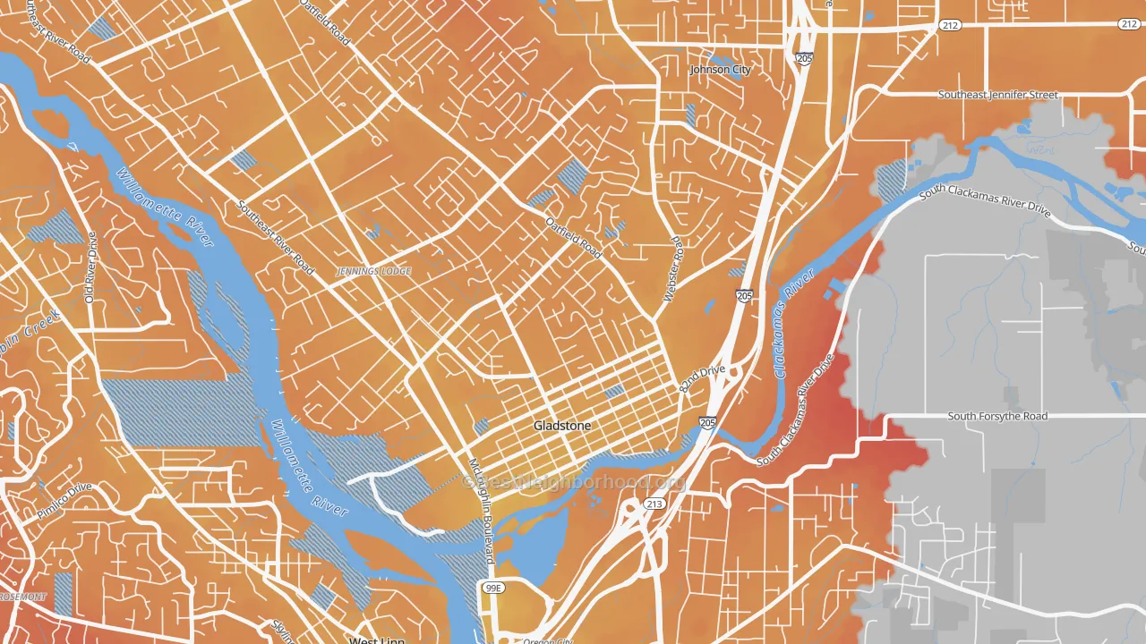 Transit Grade map of 97027, OR