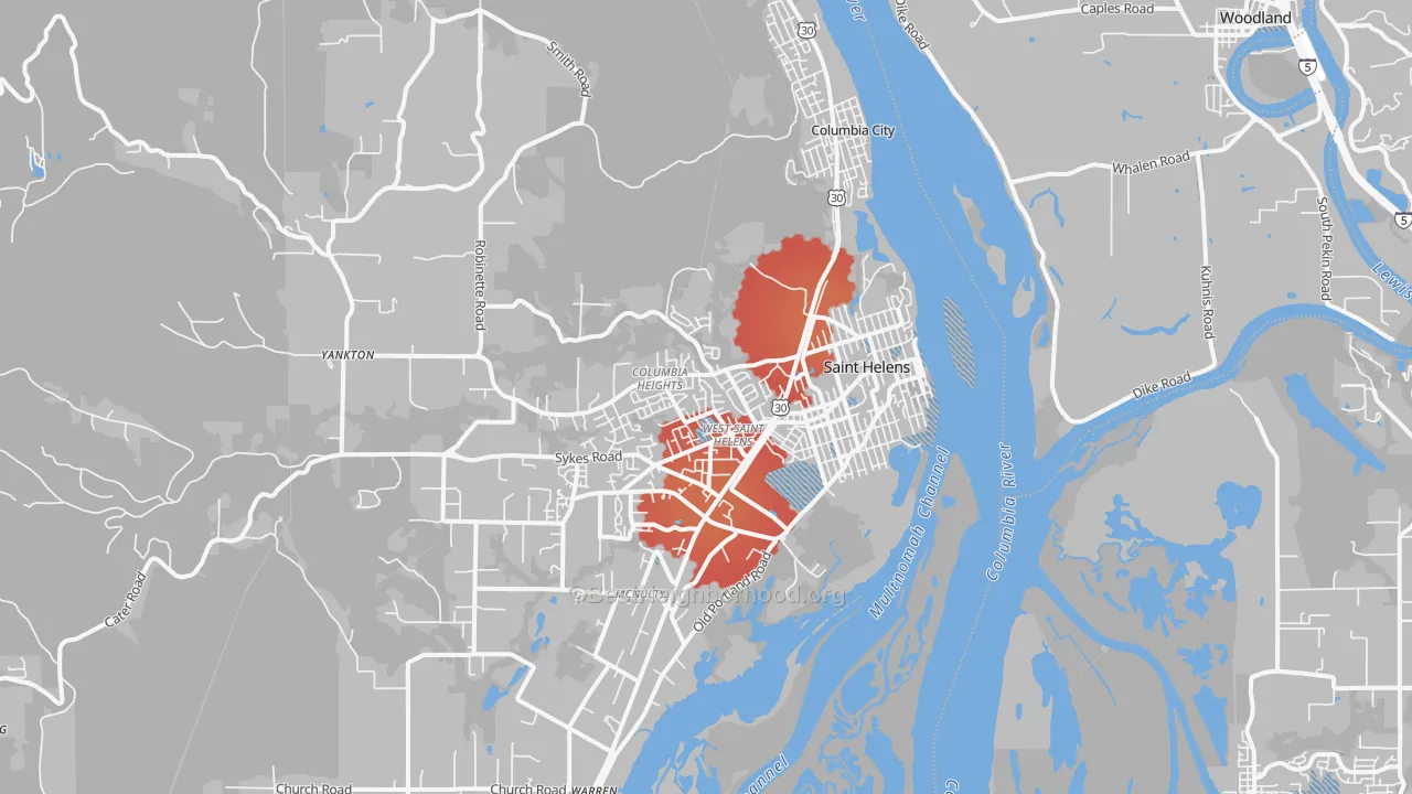 Transit Grade map of 97051, OR