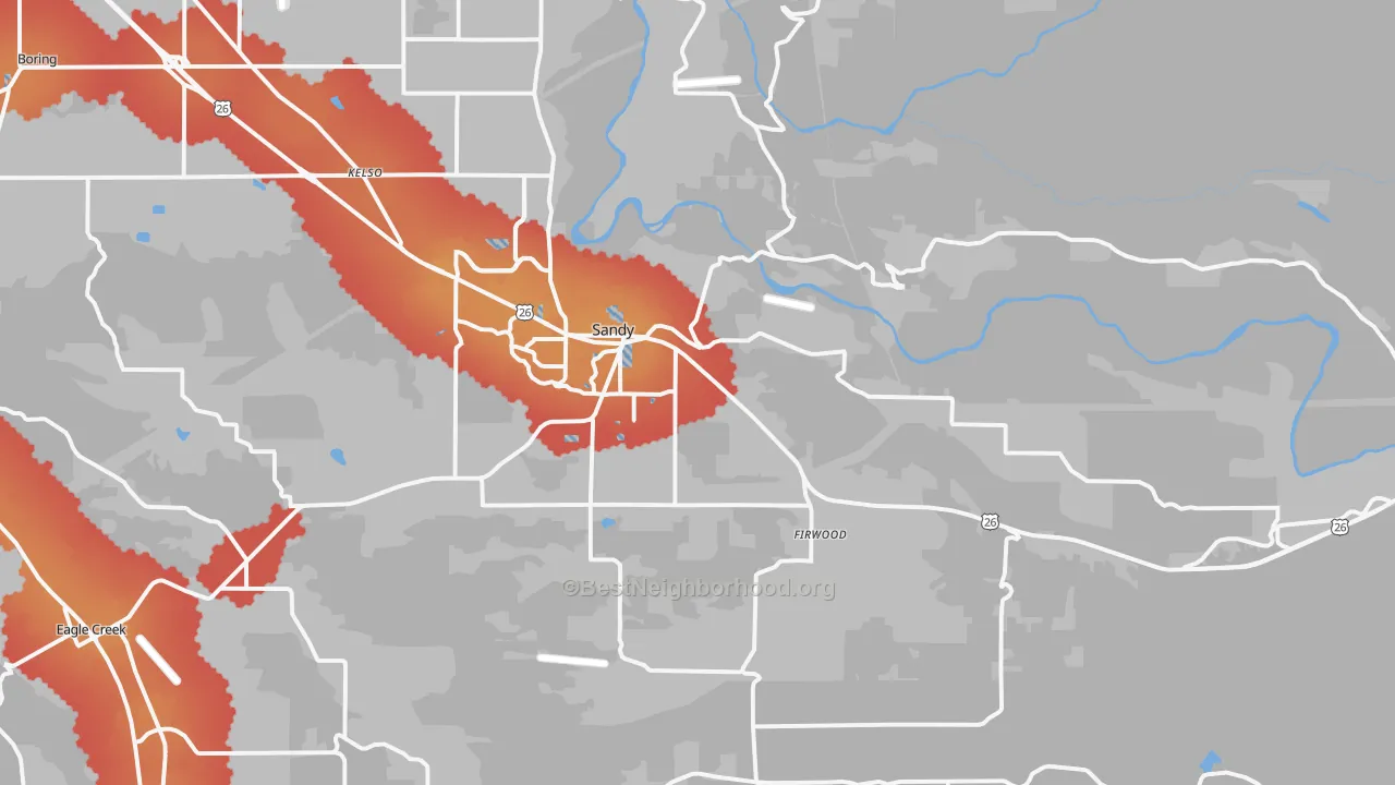Transit Grade map of 97055, OR