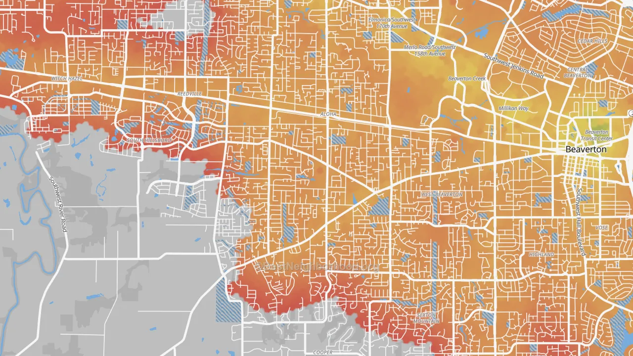 Transit Grade map of 97078, OR