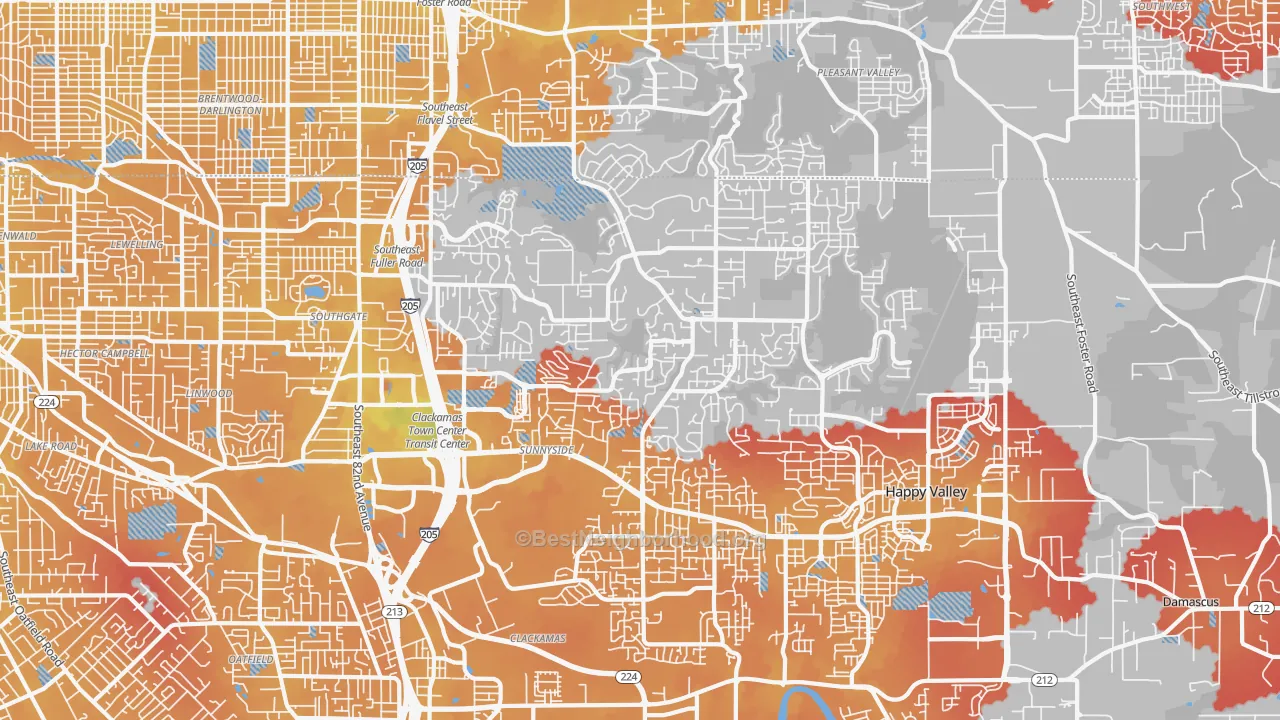 Transit Grade map of 97086, OR