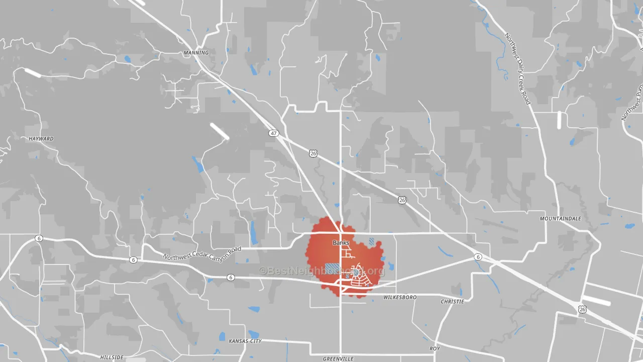 Transit Grade map of 97106, OR