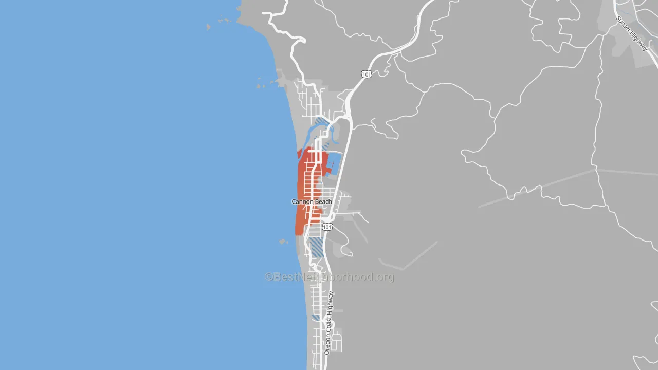 Transit Grade map of 97110, OR