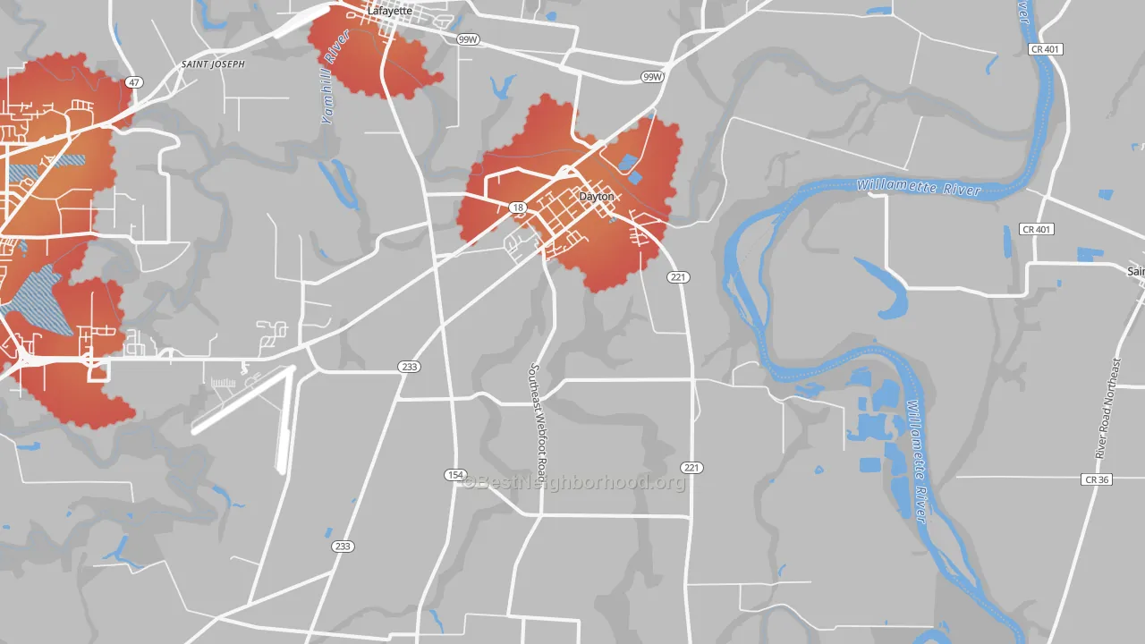 Transit Grade map of 97114, OR