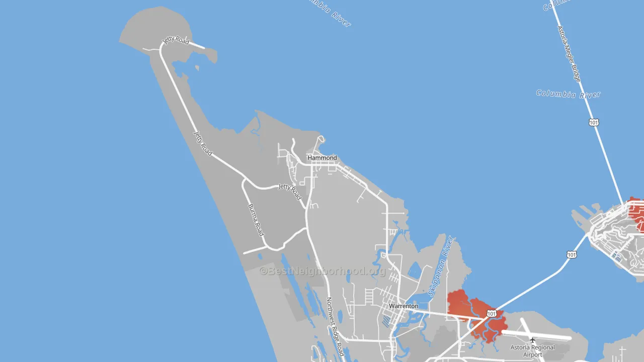 Transit Grade map of 97121, OR