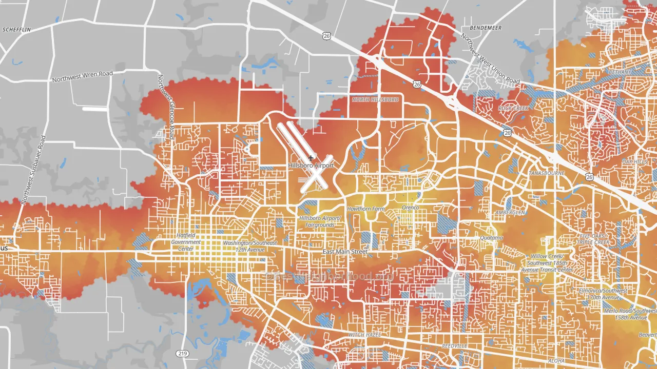 Transit Grade map of 97124, OR