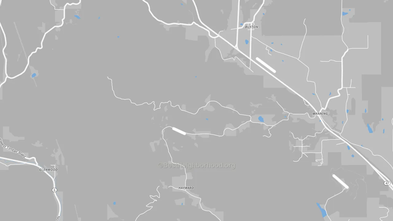 Transit Grade map of 97125, OR