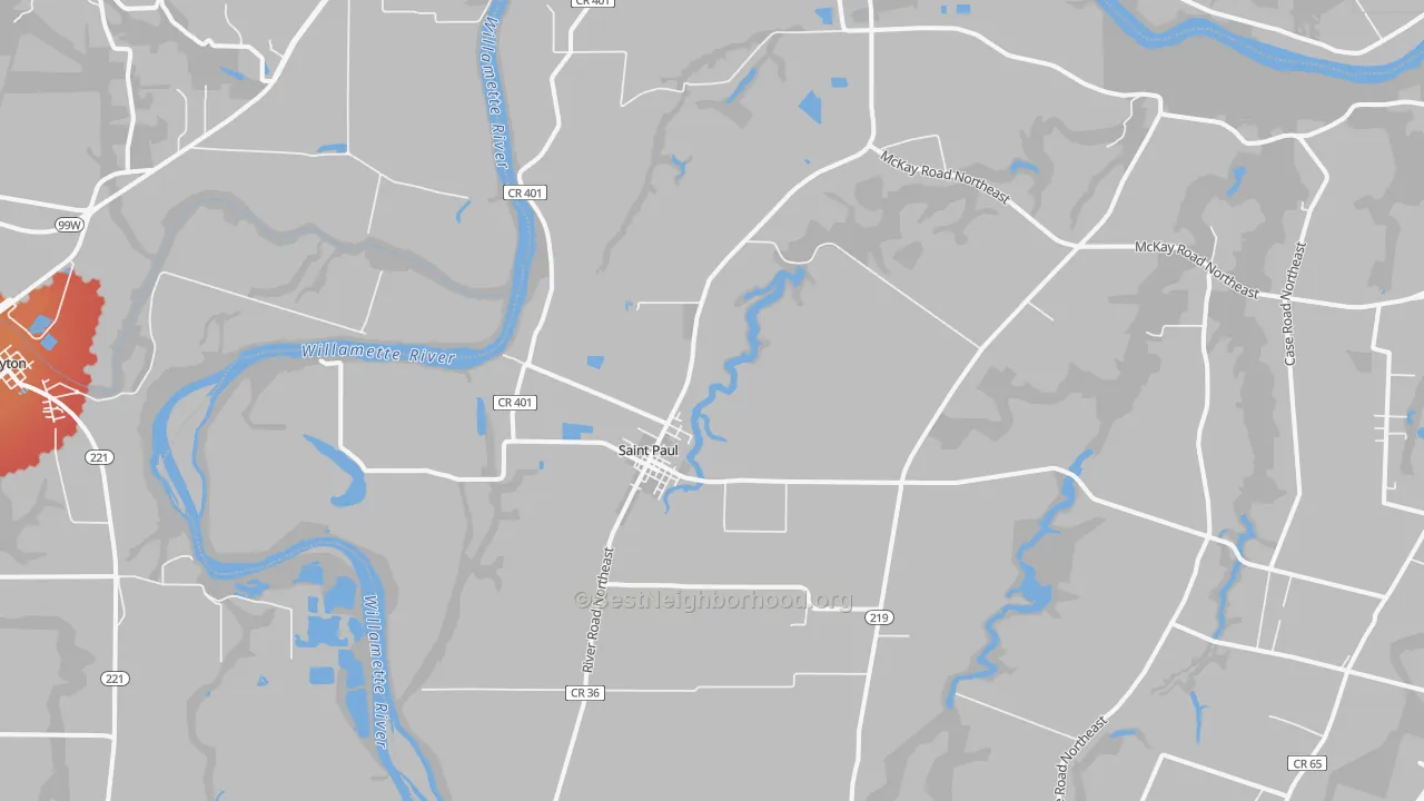 Transit Grade map of 97137, OR