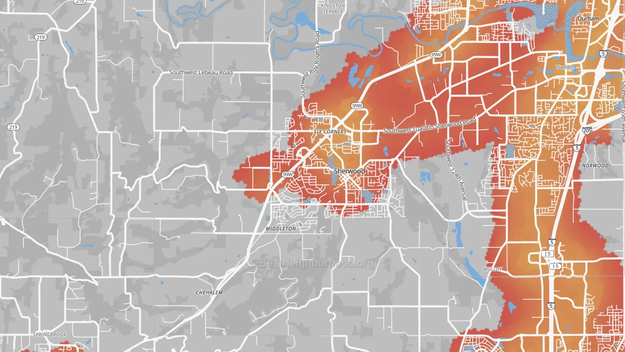 Transit Grade map of 97140, OR