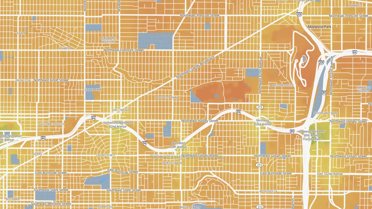 Transit Grade map of 97213, OR