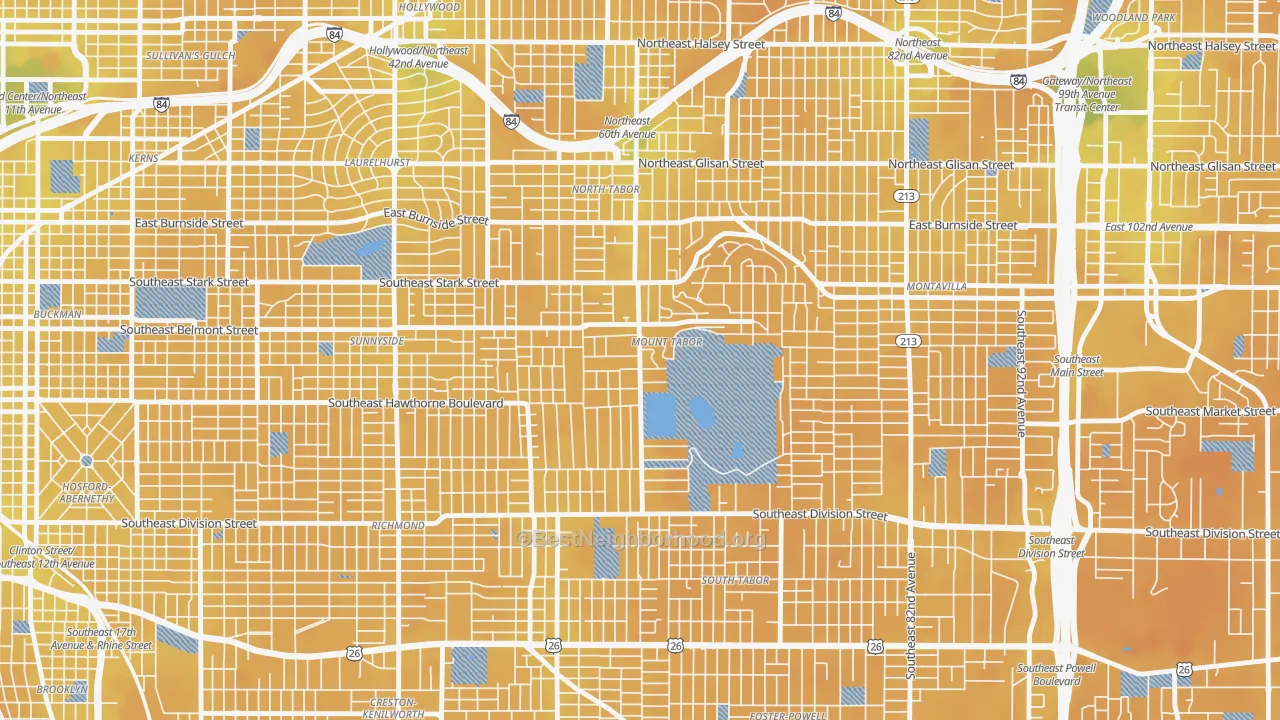 Transit Grade map of 97215, OR