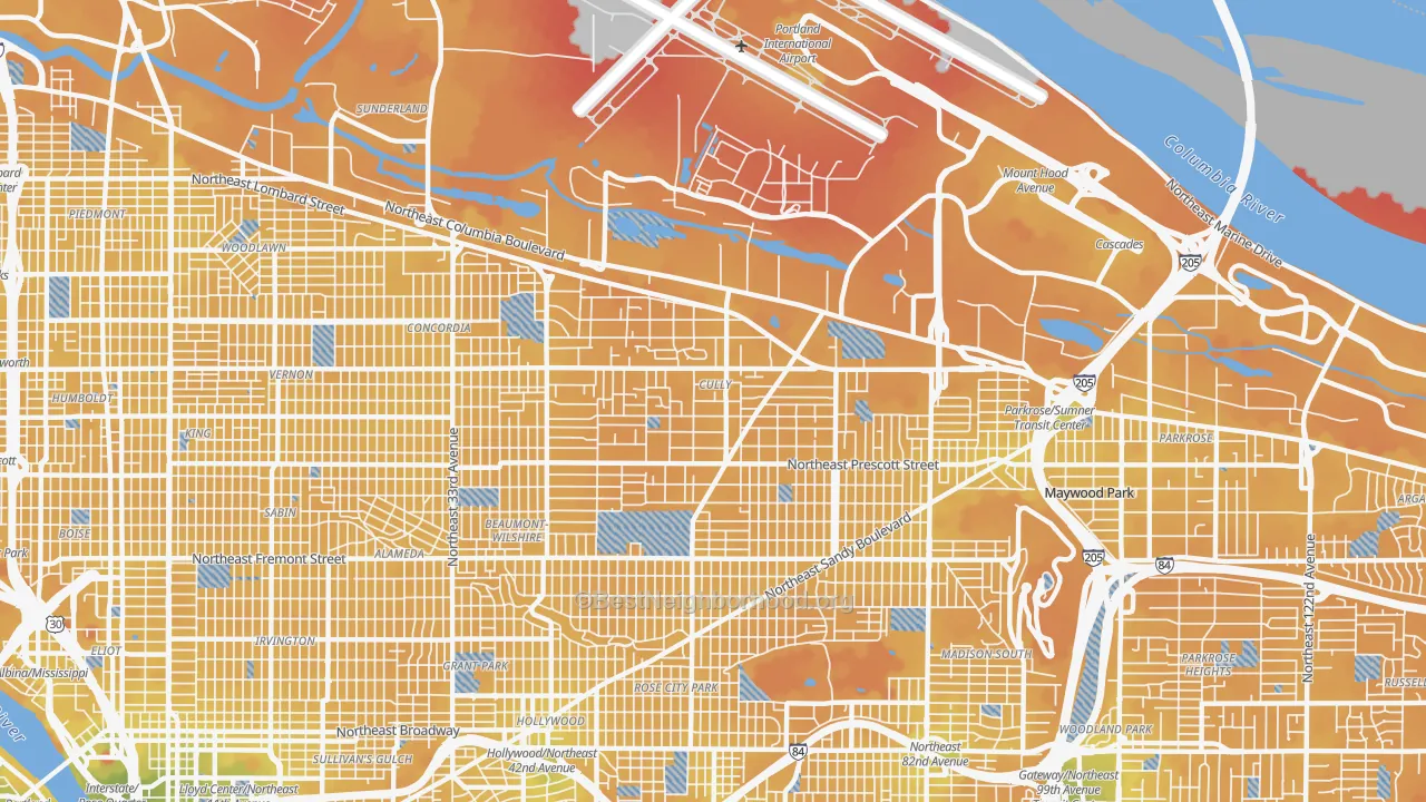 Transit Grade map of 97218, OR