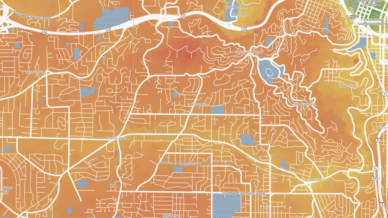 Transit Grade map of 97221, OR
