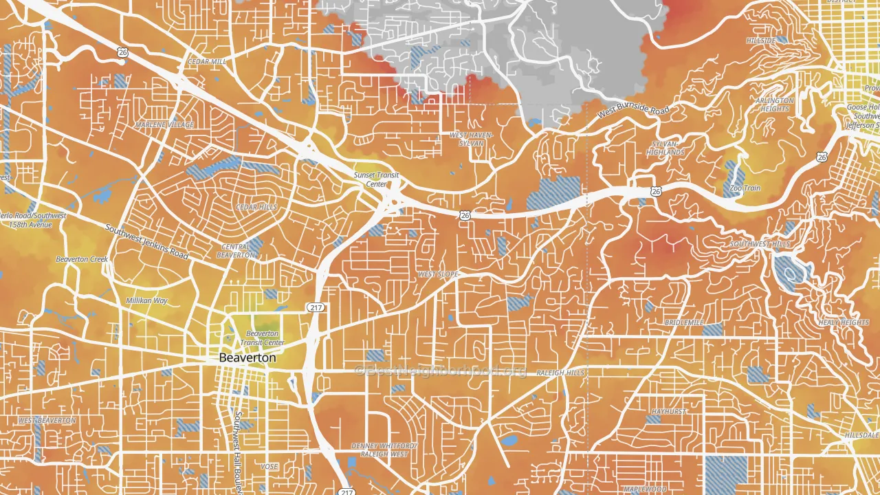 Transit Grade map of 97225, OR