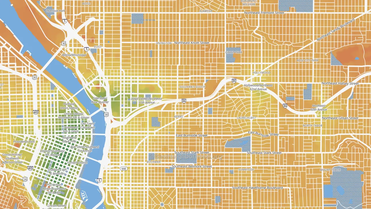 Transit Grade map of 97232, OR