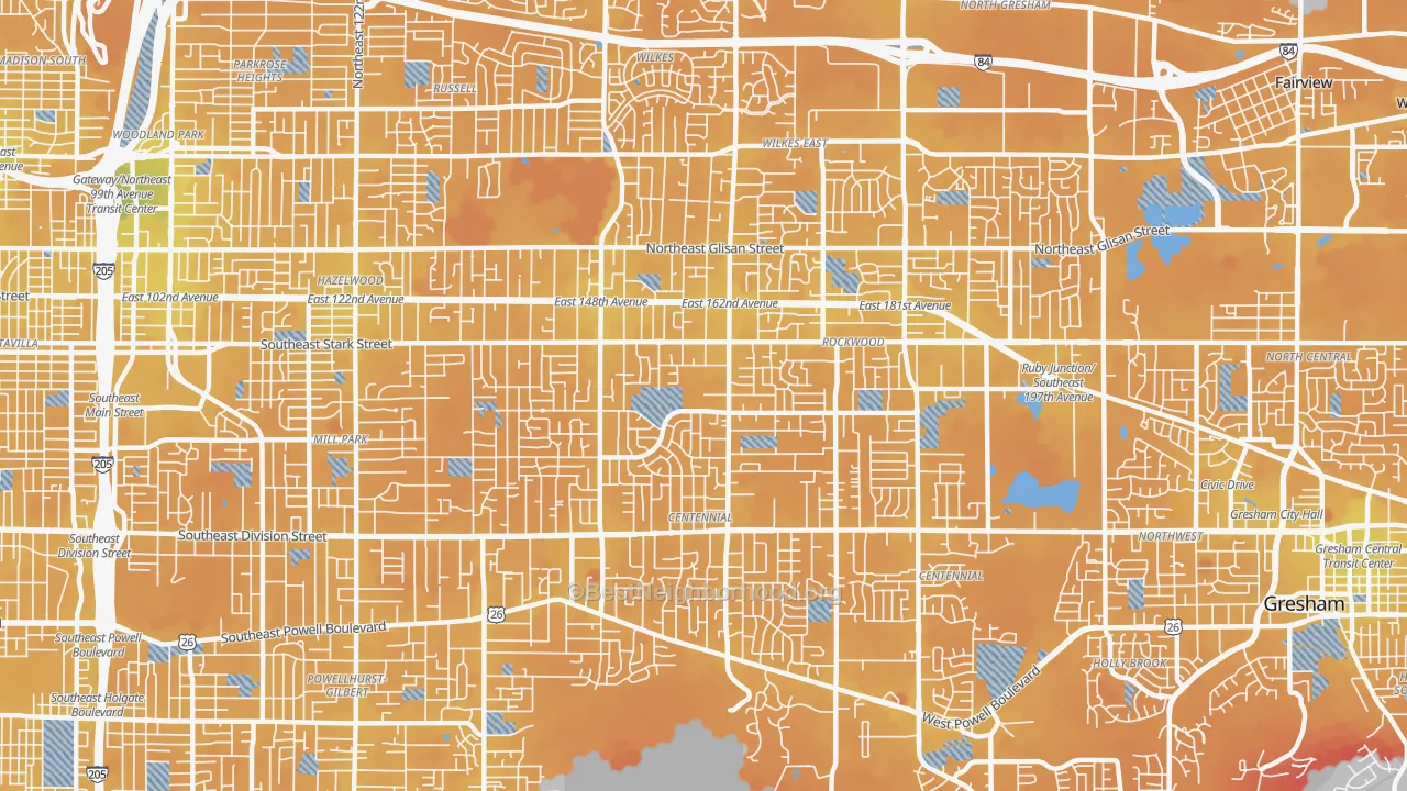 Transit Grade map of 97233, OR